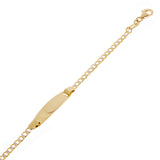 Italian 14k Two Tone Gold Engravable Baby Kids Cuban ID Bracelet 5.5" 2 grams