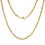 14k Yellow Gold Solid Diamond Cut Rope Chain Necklace 18" 3.5mm 18 grams - 18" 18 grams
