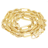 14k Yellow Gold Solid Milano Figaro Rope Chain Necklace 24" 8mm 116.6 grams - 24" 116.6 grams