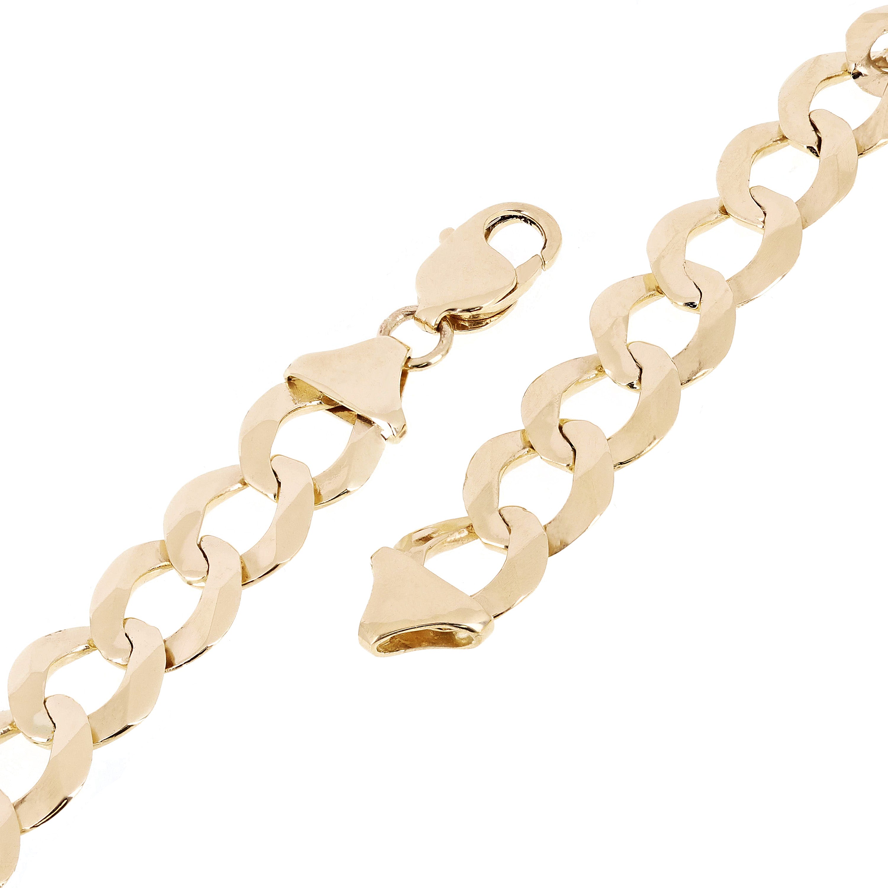 Men's 10k Yellow Gold Solid Flat Cuban Link Chain Bracelet 8" 11.5mm 20 grams
