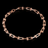 Italian 14k Rose Gold Solid U Shape Hardwear Link Bracelet 7.75" 5mm 5.5 grams - Rose