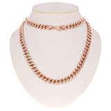 14k Rose Gold Solid Heavy Miami Cuban Chain Link Necklace 26" 10 mm 171.5 grams with Lobster Clasp - Rose,26"