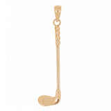 14k Rose Gold Solid Golf Club Stick Charm Pendant 1.7" 1.8 grams Medium - Rose