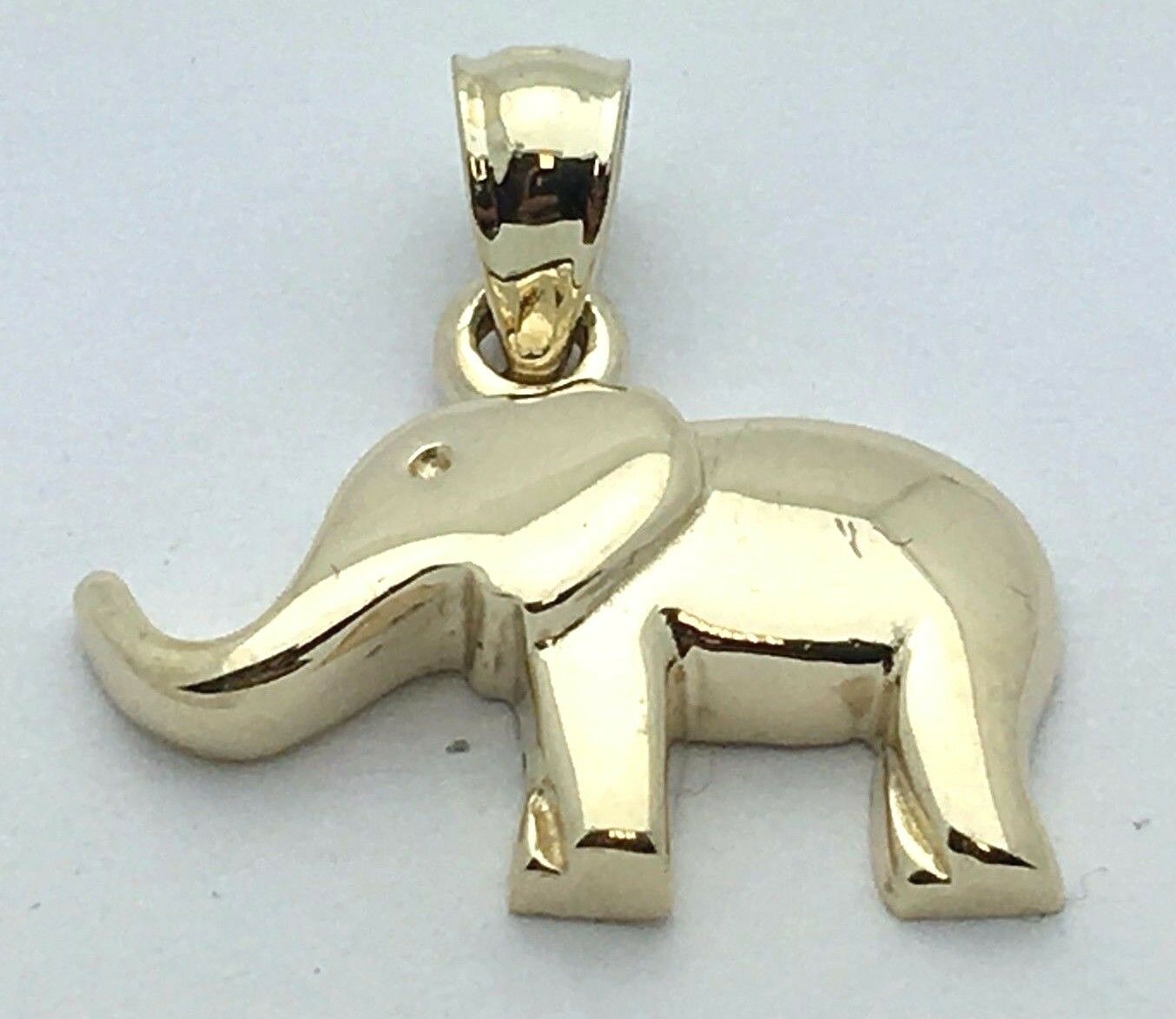 14k Yellow Gold High Polish Good Luck Charm 3D Elephant Pendant 2.7 grams