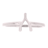 14k White Gold Lucky Wishbone Stackable  Ring 1.5 grams Size 6.5 - White