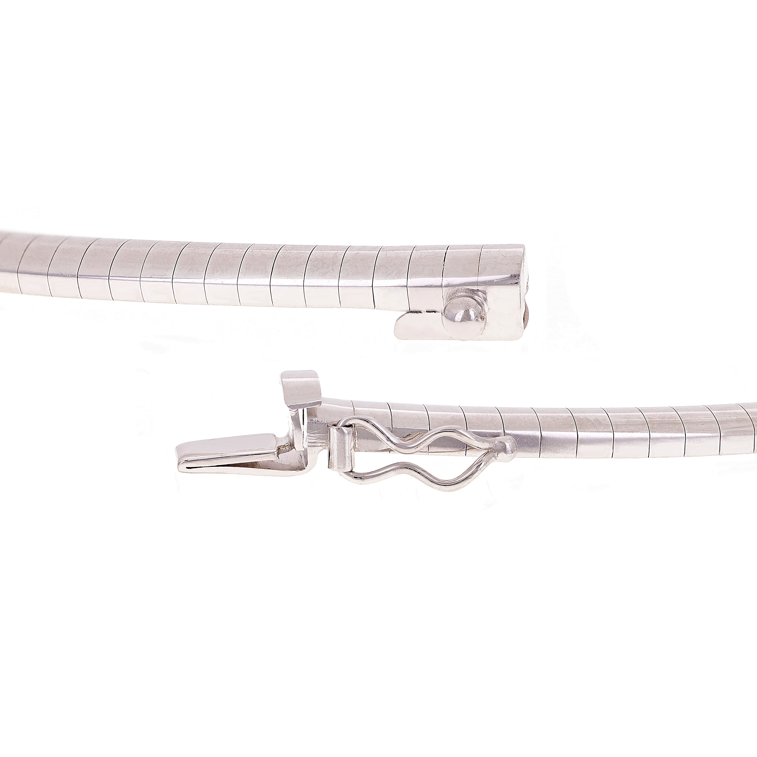 Women's Italian 14k White Gold Omega Necklace Choker 18" 4mm 29.7 grams - 29.7 grams