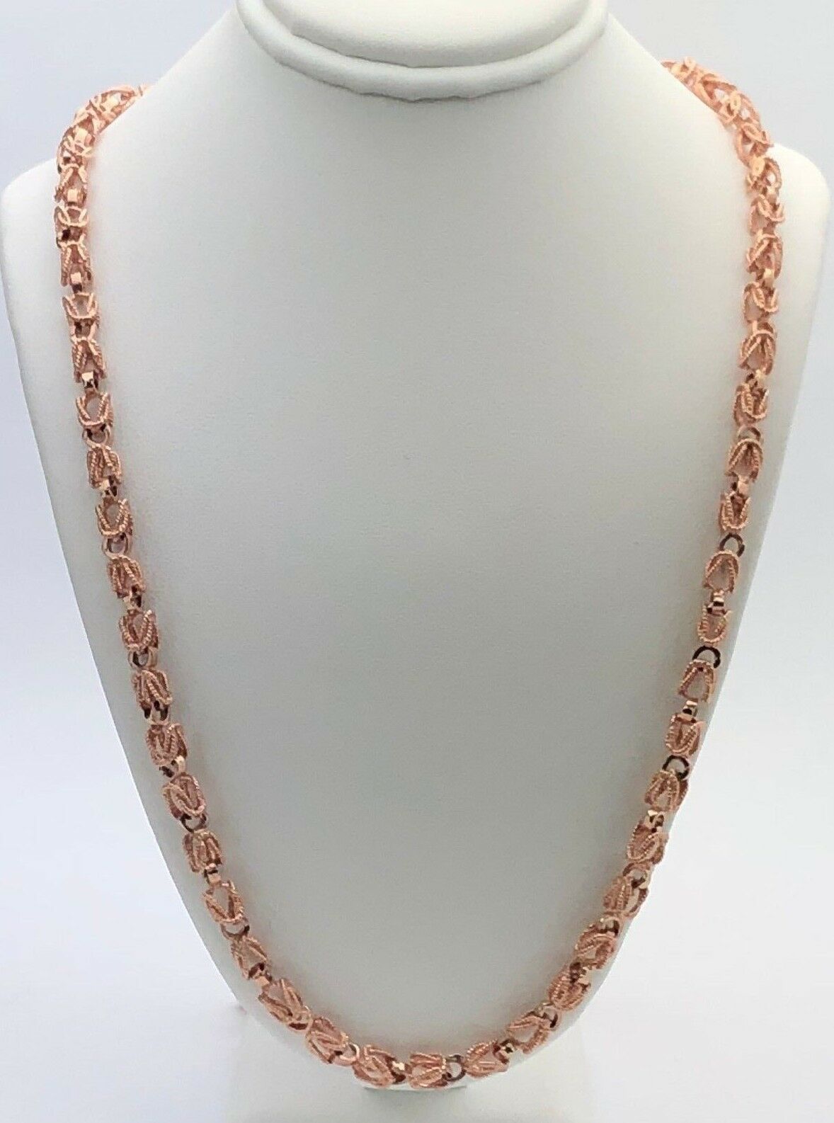 14k Rose Gold Handmade Fashion Link Necklace 20" 5mm 37.6 grams - Rose,20"