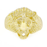 Men's 10k Yellow Gold Solid Lion Head Ring Size 6 - Ring Size 6.5