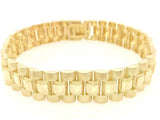 10k Yellow Gold Watch Link Chain Bracelet Adjustable 7.5" - 8" 14.8mm 33.5 grams