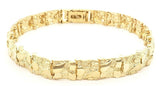 10k Yellow Gold Nugget Bracelet Adjustable 7" - 7.5" 9.5mm 21 grams