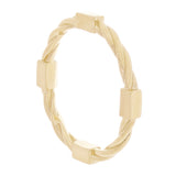 14k Yellow Gold Twisted and Bar Stackable Ring Band Size 6.75 - 2.4mm 2.8 grams