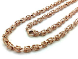 14k Rose Gold Handmade Turkish Link Chain Necklace 22" 5mm 41.5 grams - Rose,22"
