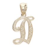 14k Yellow Gold Initial Letter D Alphabet Charm Pendant - Letter D,Yellow