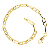 Italian 14k Yellow Gold Hollow Anchor Chain Bracelet 7.5" 4.5mm 4.8 grams