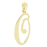 14k Yellow Gold Initial Letter O Alphabet Charm Pendant - Letter O,Yellow