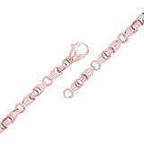 14k White Gold Handmade Solid Link Bracelet 7" 4.8mm 17.1 grams - White,7"
