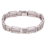 Men's 14k White Gold Diamond Watch Link Bracelet