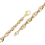 Italian 14k Yellow Gold Hollow Oval Link Bracelet 8.25" 7.5mm 6.6 grams