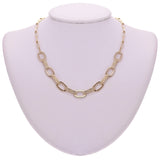 Italian 14k Yellow Gold Oval Links Necklace, Bracelet & Earrings Set 22.1 grams