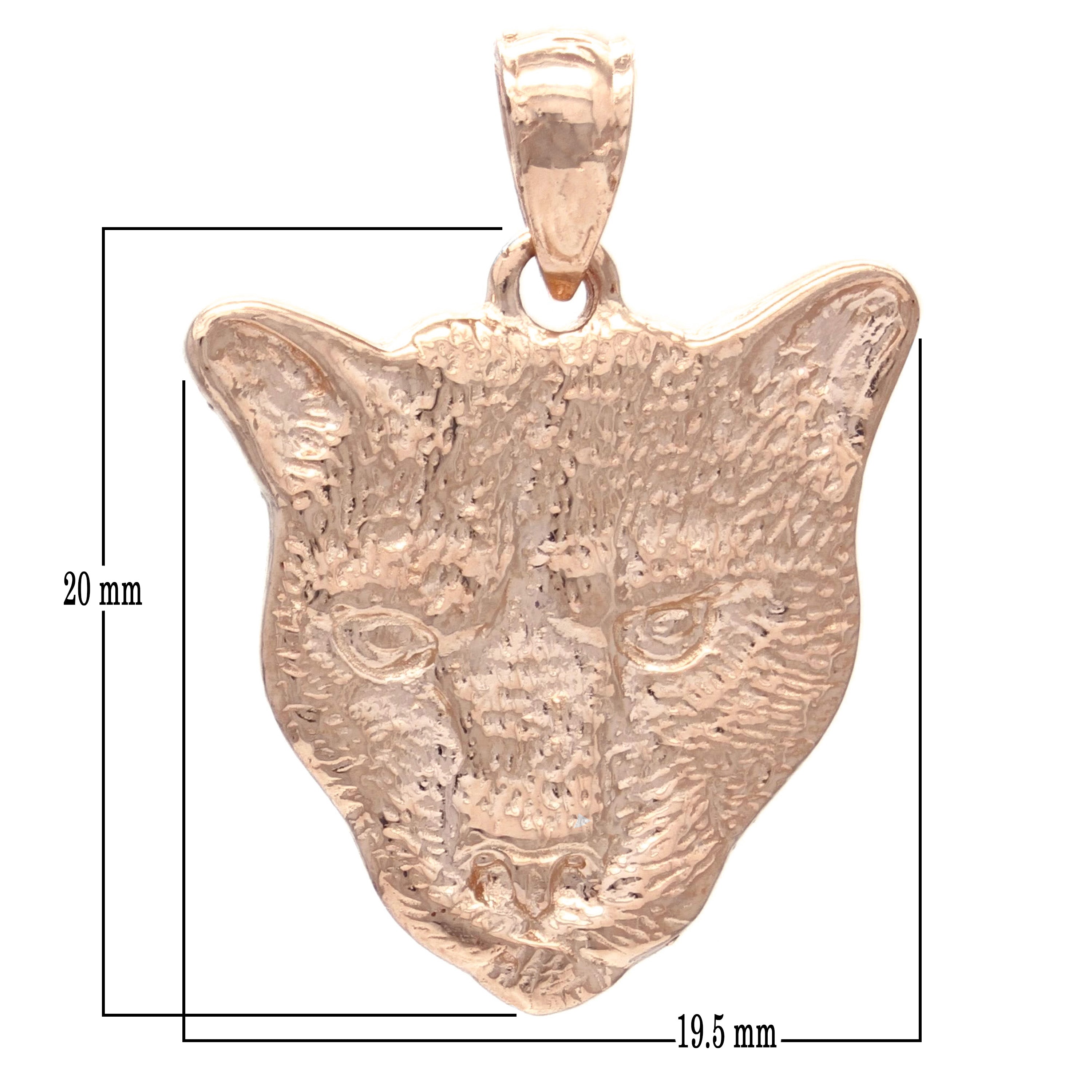 14k Rose Gold Mountain Lion Cougar Puma Panther Charm Pendant 4.4 grams - Rose