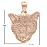 14k Rose Gold Mountain Lion Cougar Puma Panther Charm Pendant 4.4 grams - Rose