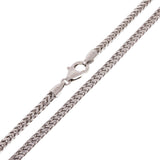 Italian 14k White Gold Solid Diamond Cut Franco Chain Necklace 24" 2.7mm 23.7g - White,24" 2.7mm 23.7 grams