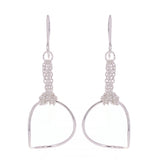 Sterling Silver Chain Circle Dangle Earrings 1.75" 2.5 grams