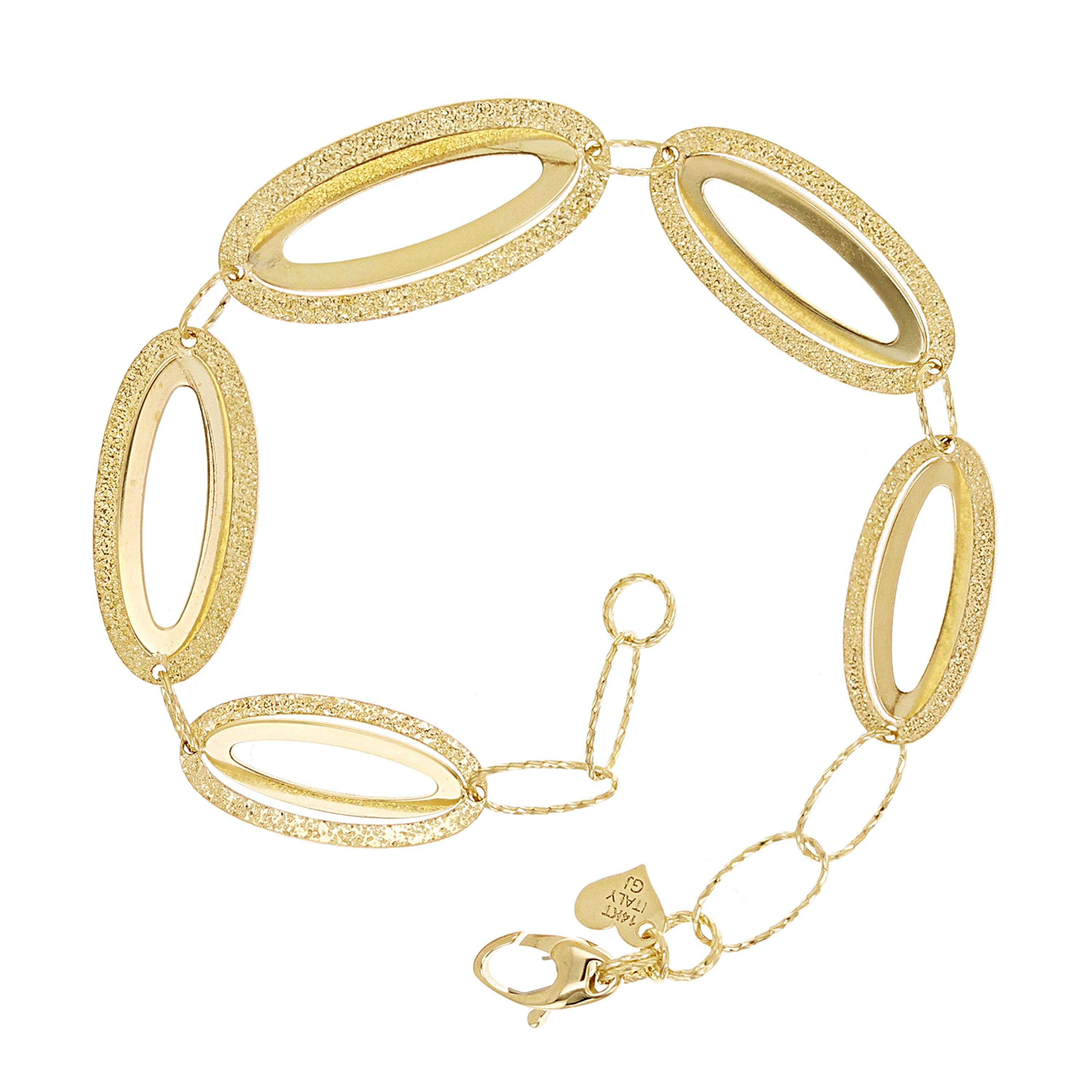 Italian 14k Yellow Gold Necklace, Bracelet & Earrings Set 16.8 grams