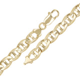 14k Yellow Gold Solid Anchor Mariner Link Chain Bracelet 8" 7.7mm 21 grams - 8"