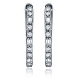 14k White Gold 1/4 ctw Diamond Hoop Earrings