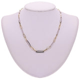 Italian 14k Two-Tone Gold Paper Clip Link Chain Necklace 17.75" 4.8mm 10.2 grams