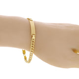 Italian 14k Yellow Gold Hollow Engravable Cuban ID Bracelet 7.5" 5.2 grams 6mm