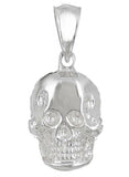 14k White Gold Solid Small Skull Charm Pendant 1.4 grams