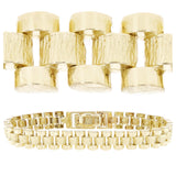 14k Yellow Gold Solid Watch Band Link Bracelet 6.5" - 9" 8.5mm