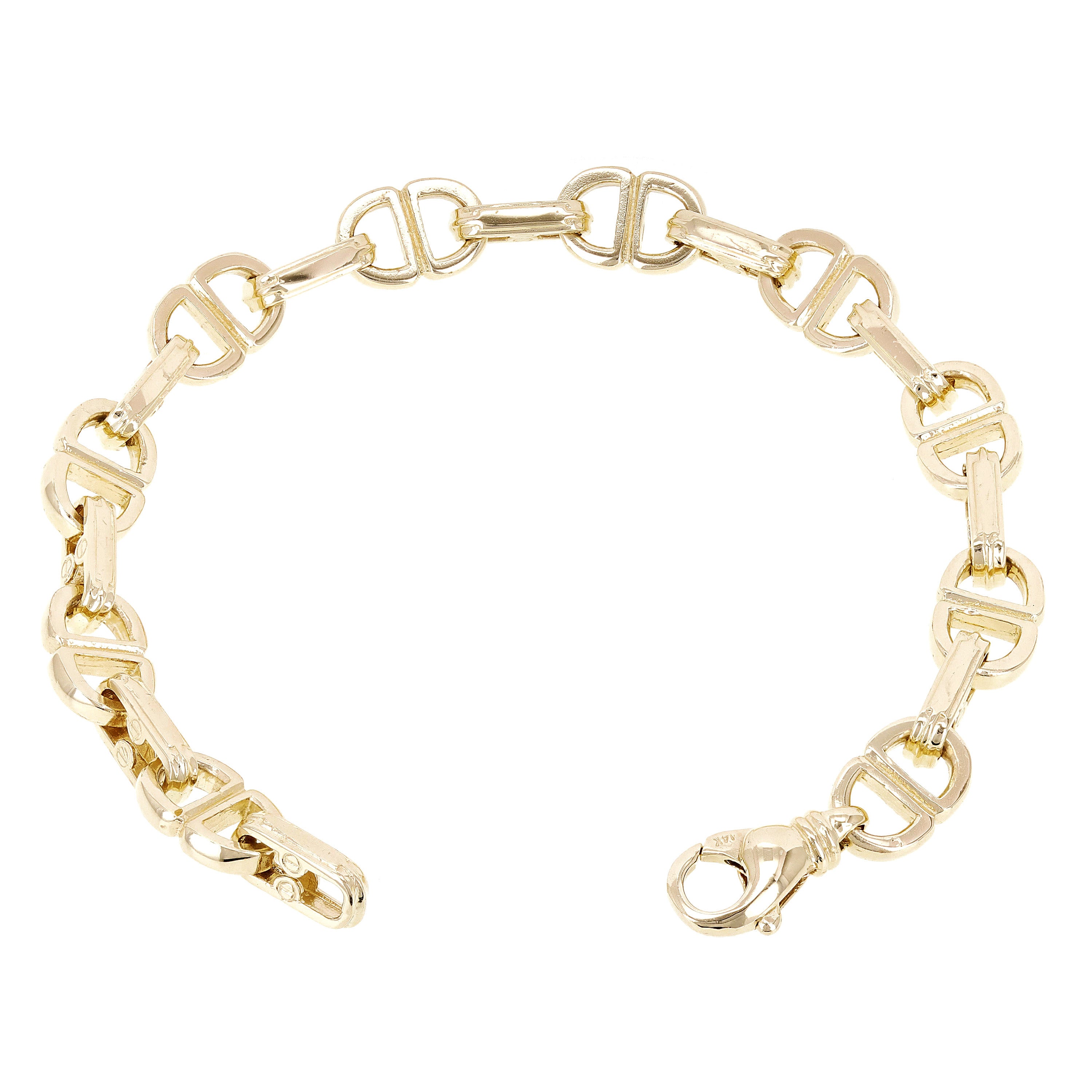 14k Yellow Gold Solid Handmade Oval Link Chain Bracelet 8.5" 9.4mm 33.1 grams