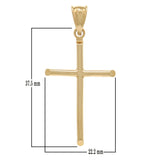 14k Yellow Gold Plain Cross Religious Charm Pendant Medium - Yellow,Medium