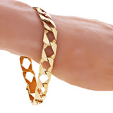 10k Yellow Gold Cuban Chain Link Bracelet 7" 11.5 mm 16.5 grams - 7"