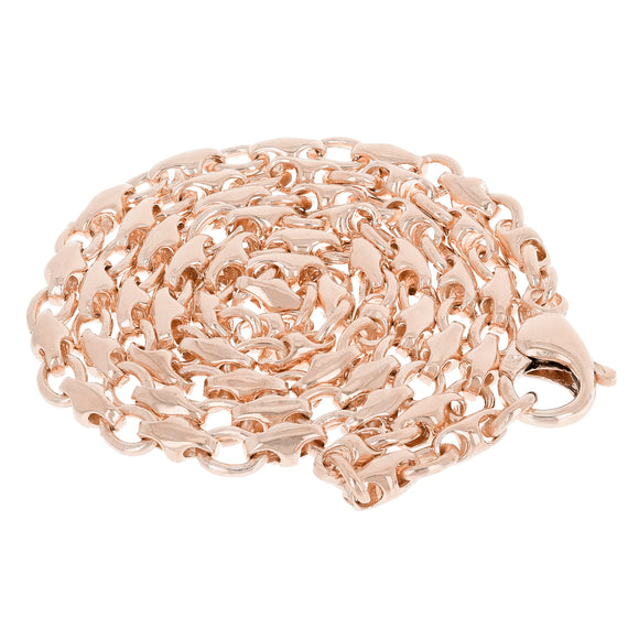 14k Rose Gold Solid Handmade Fashion Link Necklace 20