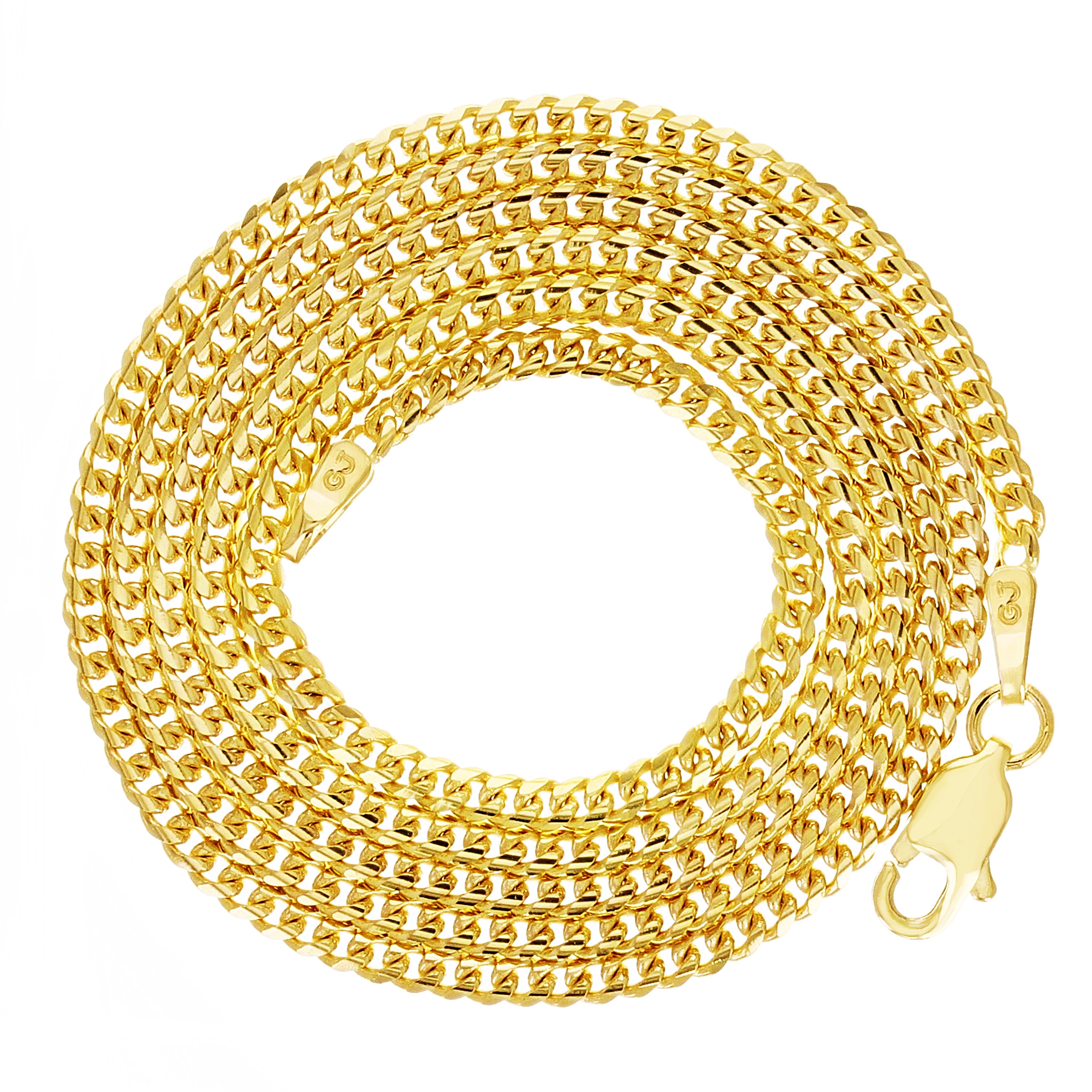 Italian 14k Yellow Gold Solid Miami Cuban Chain Necklace 2mm 18" 6 grams - 18" 6 grams