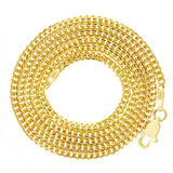 Italian 14k Yellow Gold Solid Miami Cuban Chain Necklace 2mm 18" 6 grams - 18" 6 grams