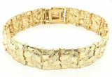 14k Yellow Gold Nugget Bracelet Adjustable 8.5" - 9" 15.5mm 44.5 grams