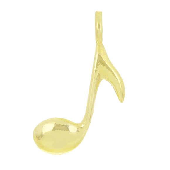 14k Yellow Gold Musical Note 8th Note Music Note Charm Pendant 0.9 gram - Yellow