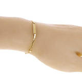 Italian 14k Two Tone Gold Engravable Baby Kids ID Heart Charm Bracelet 5.5" 2g