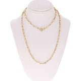 14k Yellow Gold Solid Handmade Fashion Link Necklace 20" 3.2mm 22.2 grams - Yellow,20" 22.2 grams