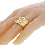 Men's 10k Yellow Gold Solid Chunky Nugget Ring Size 7.5 - 19.5mm 14.3 grams - Ring Size 7.5 14.3 grams