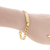 Italian 14k Yellow Gold Engravable Hollow Curb Cuban ID Bracelet 7.5" 8mm 8.3g