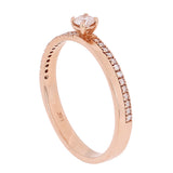 14k Rose Gold Diamond Stackable Promise Ring Size 6