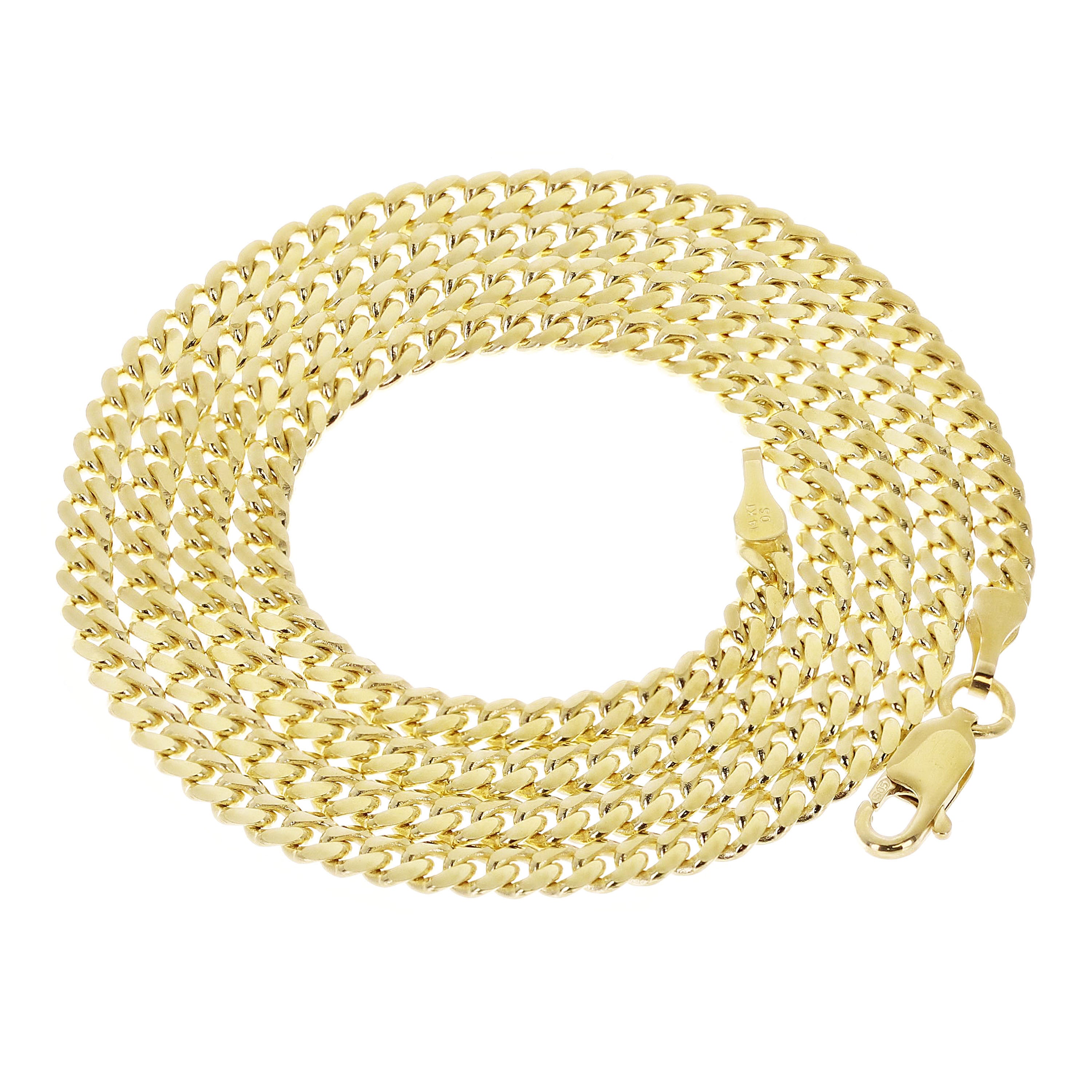 Italian 14k Yellow Gold Miami Cuban Chain Necklace 20" 3.3mm 17.2 grams - 20"