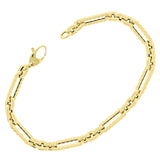 Italian 14k Yellow Gold Hollow Twisted Paper Clip Link Bracelet 8.5" 5.4mm 3.7g