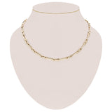 Italian 14k Yellow Gold Hollow Textured Paper Clip Link Necklace 5.6mm 18" 7.6g